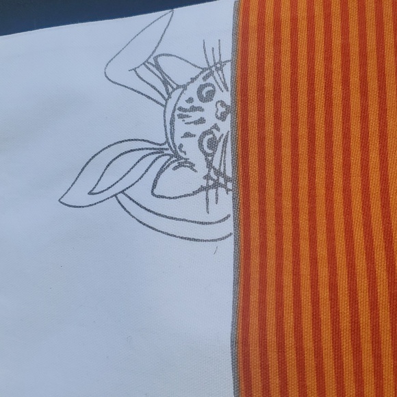 EASTER 🐇set 8 Easter Bunny placemat Ellen DeGeneres orange stripe Orange READ - Picture 4 of 8